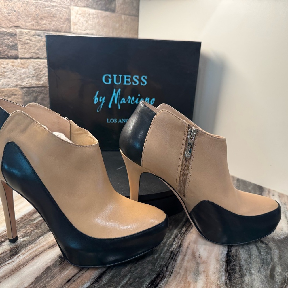 Guess by Marciano Tan and Black Heels with Stiletto